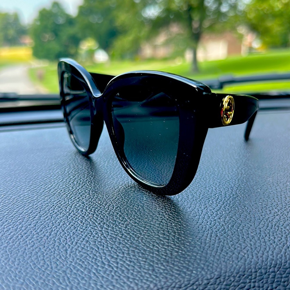 Gucci Black Shiny Sunglasses, GG0327S